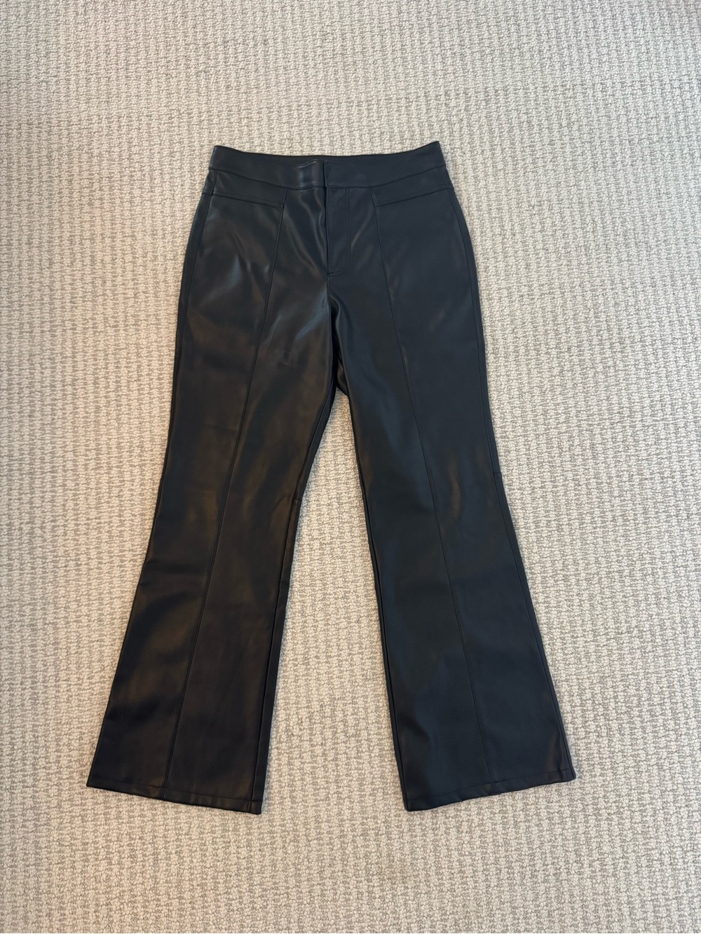 We The Free Black Faux Leather Bootcut Pants